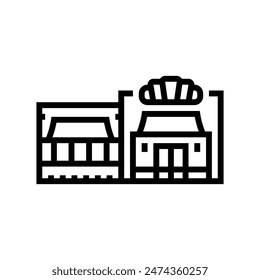 bakery street food cafe line icon vector. bakery street food cafe sign. isolated contour symbol black illustration