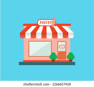 Bakery street view building, isolated vector illusration eps 10