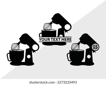 Bakery SVG Monogram Vector Illustration Silhouette