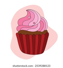 Bakery sweet cupcake coloring drawing design illustration