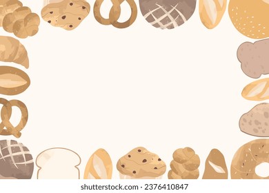 Bäckerei, süßer Lebensmittelrahmen, Hintergrund