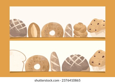 Bäckerei, süßer Lebensmittelrahmen, Hintergrund