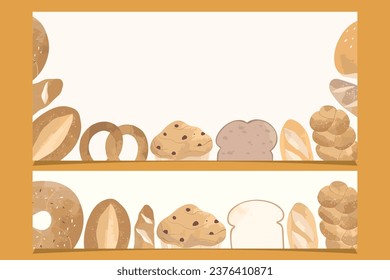 Fondo del marco de la comida dulce de panadería