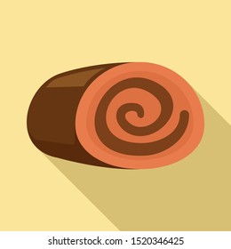 Bakery sweet roulette icon. Flat illustration of bakery sweet roulette vector icon for web design