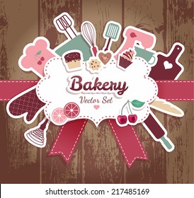 bakery and sweets abstract illustration.