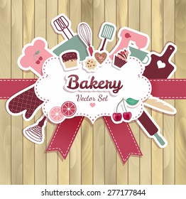 bakery and sweets abstract illustration.