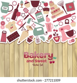 Bakery and sweets abstract illustration.
