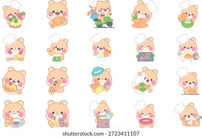 Ilustraciones De Panadería Y Dulces. Pictograma moderno perfecto en trazo editable.