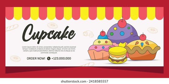 Diseño de pancartas con plantillas de panadería. Diseño de vectores