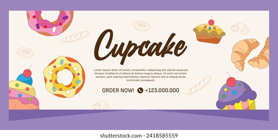 Bakery template banner design. Vector design