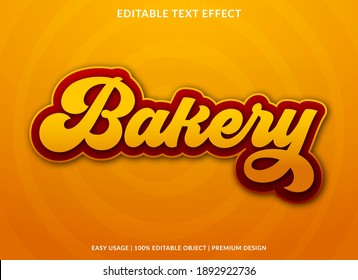 efecto de texto de panadería con estilo negrita para marca de producto y logotipo de negocio 