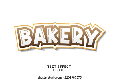 Bakery Text Effect Template With Bold Font Concept Use For Food, Brand Label, Headline And Logo. Vector Illustration