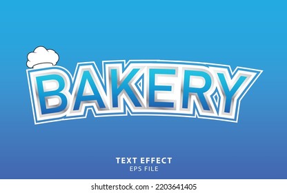 Bakery Text Effect Template With Bold Font Concept Use For Food, Brand Label, Headline And Logo. Vector Illustration