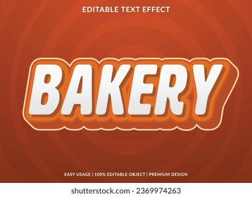 bakery text effect template design with 3d style use for business brand and logo