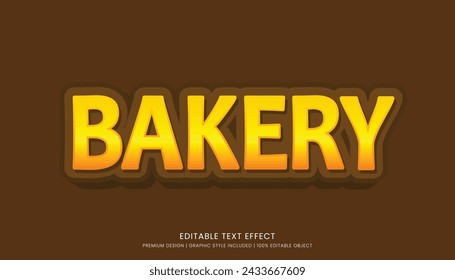 bakery text effect template editable design for business logo and brand