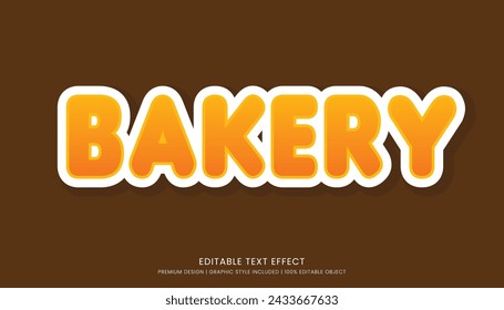 bakery text effect template editable design for business logo and brand
