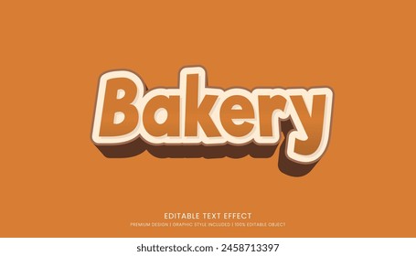 diseño editable de la Plantilla del efecto del texto de la panadería para el logotipo y la marca del negocio