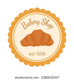 Bakery theme icon simple vector arts. Aesthetic bakery bread vector label tag