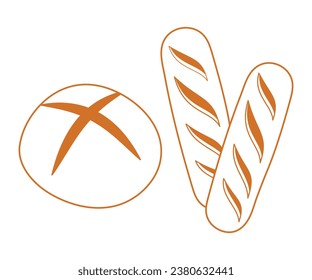 Bakery theme icon simple vector arts. Aesthetic bakery bread vector label tag