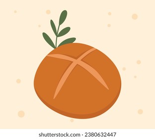 Bakery theme icon simple vector arts. Aesthetic bakery bread vector label tag