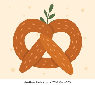 Bakery theme icon simple vector arts. Aesthetic bakery bread vector label tag