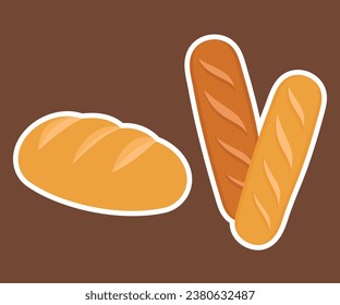 Bakery theme icon simple vector arts. Aesthetic bakery bread vector label tag