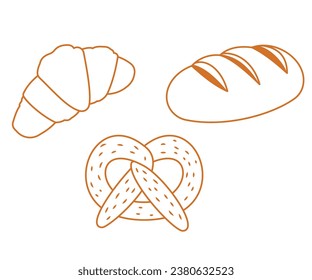 Bakery theme icon simple vector arts. Aesthetic bakery bread vector label tag