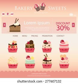 bakery theme website with cupcake
