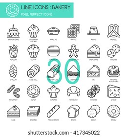 Bakery  , Thin Line and Pixel Perfect Icons