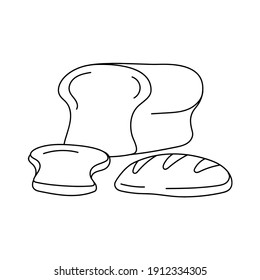 Panadería Ilustración vectorial de línea delgada. aislado con estilo dibujado a mano 