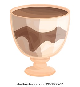 Bakery tiramisu icon cartoon vector. Cake cream. Sweet food
