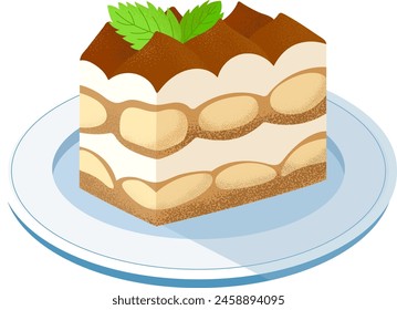 bakery tiramisu on the plate 