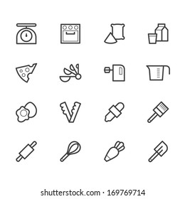 Bakery Tools Black Icon Set On White Background