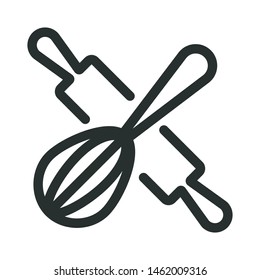 bakery tools - minimal line web icon. simple vector illustration. concept for infographic, website or app.