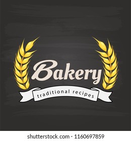 Bakery Traditional Recipes Ribbon Malt Background Vector Image
