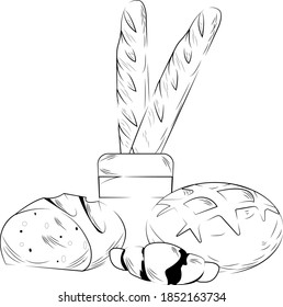 bakery, variety of bread, baguette
