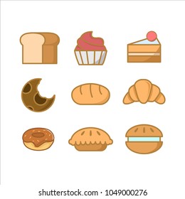 Bakery vector collections flat color