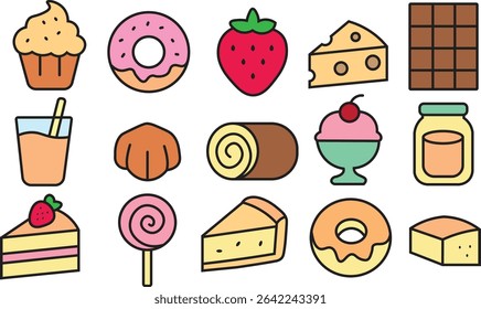 Bakery vector icon illustrator set