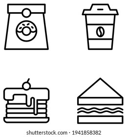 Bakery vector icon set for apps, website, mobile, infographic and etc