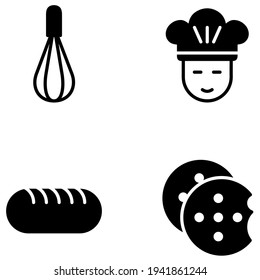 Bakery vector icon set for apps, website, mobile, infographic and etc