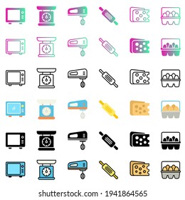 Bakery vector icon set for apps, website, mobile, infographic and etc