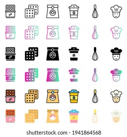 Bakery vector icon set for apps, website, mobile, infographic and etc