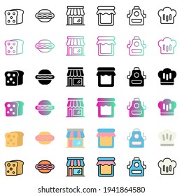 Bakery vector icon set for apps, website, mobile, infographic and etc
