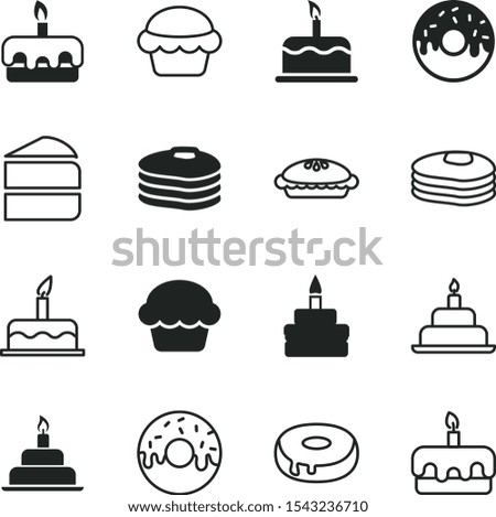 bakery vector icon set such as: confectionery, colourful, color, line, plate, web, drawing, hot, happiness, art, cute, slice, fun, label, simple, button, meat, apple, piece, day, healthy, restaurant