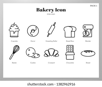 Ilustración vectorial de panadería en diseño de trazo de línea