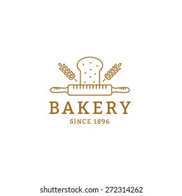 Bakery vector logo or badge. Bread shop sign.