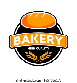 bakery vector logo with yellow and black vector bread and white background for bakery logo, company logo, stickers, banners, posters and etc.