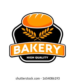 bakery vector logo with yellow and black vector bread and white background for bakery logo, company logo, stickers, banners, posters and etc.