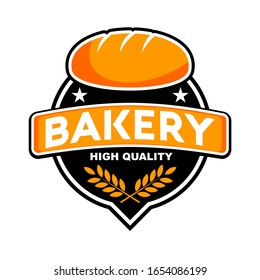 bakery vector logo with yellow and black vector bread and white background for bakery logo, company logo, stickers, banners, posters and etc.