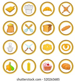 Bakery vector set in cartoon style isolated on white background